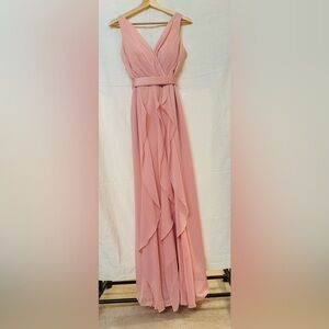 White by Vera Wang Elegant Pink Sleeveless Maxi Gown Dress prom  gala  wedding